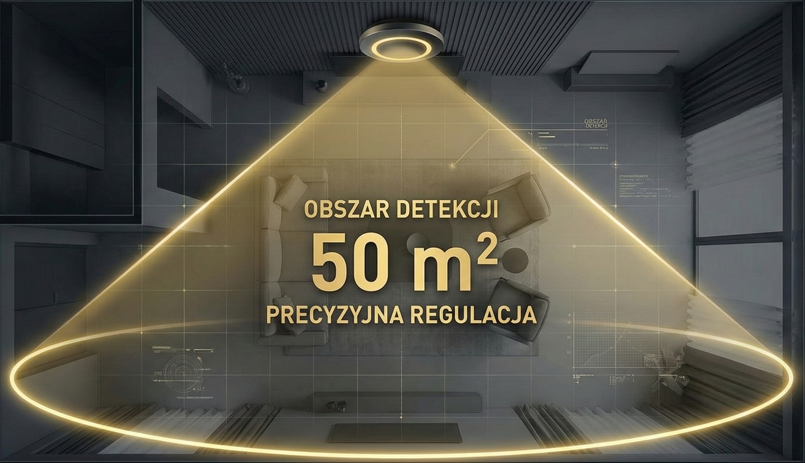 Obszar detekcji EchoEye 50 m²