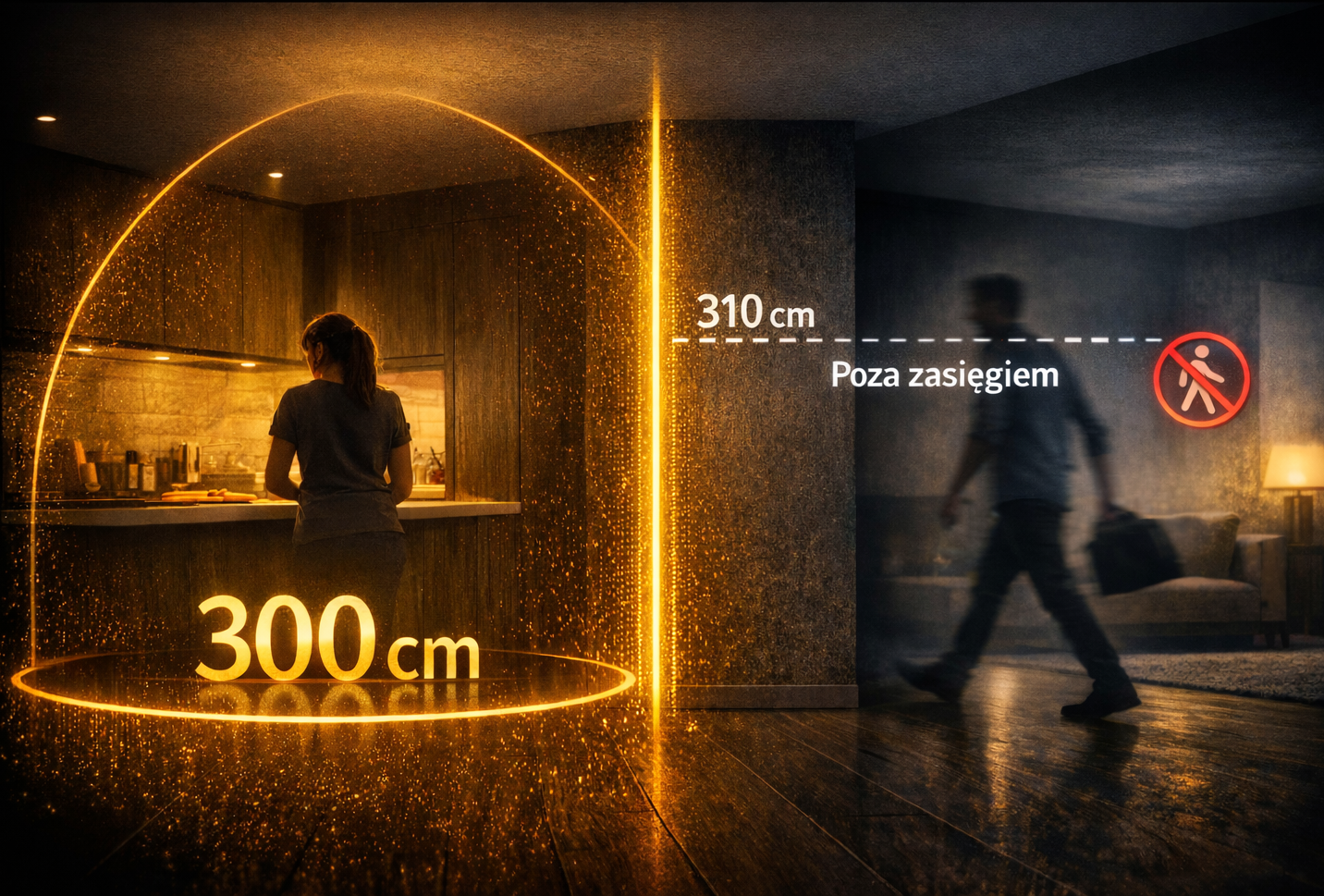 Precyzyjny zasięg detekcji w centymetrach