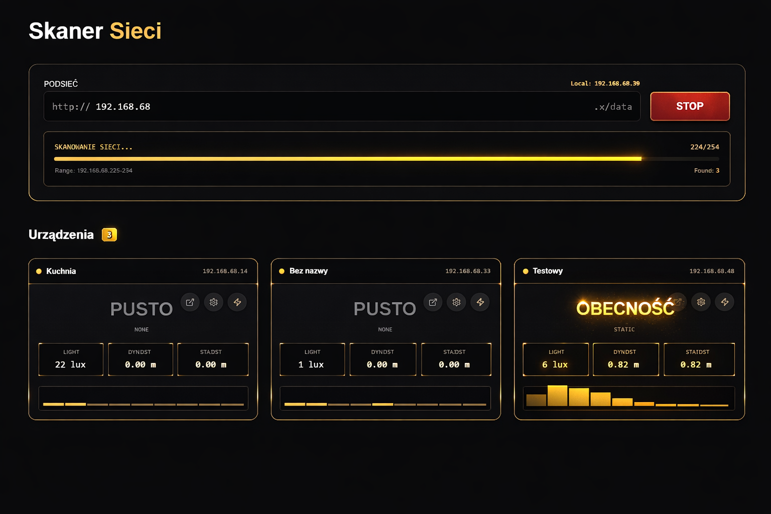 EchoEye Skaner – skaner sieci i konfigurator czujników